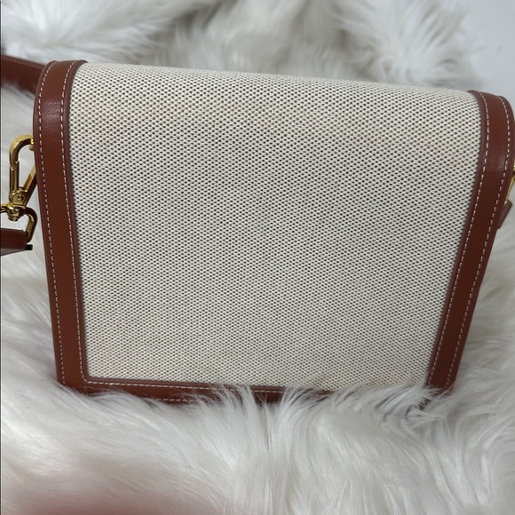 JW PEI Mini Flap Crossbody Beige Canvas & Vegan Camel Leather Trim Bag NWOT - Picture 10 of 15